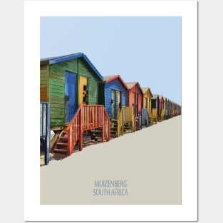 Colorful houses in Muizenberg, South Africa Posters and Art